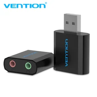 vention mini usb sound card audio card usb to 3 5mm femal external sound card with mic headset adapter for speaker laptop pc ps4