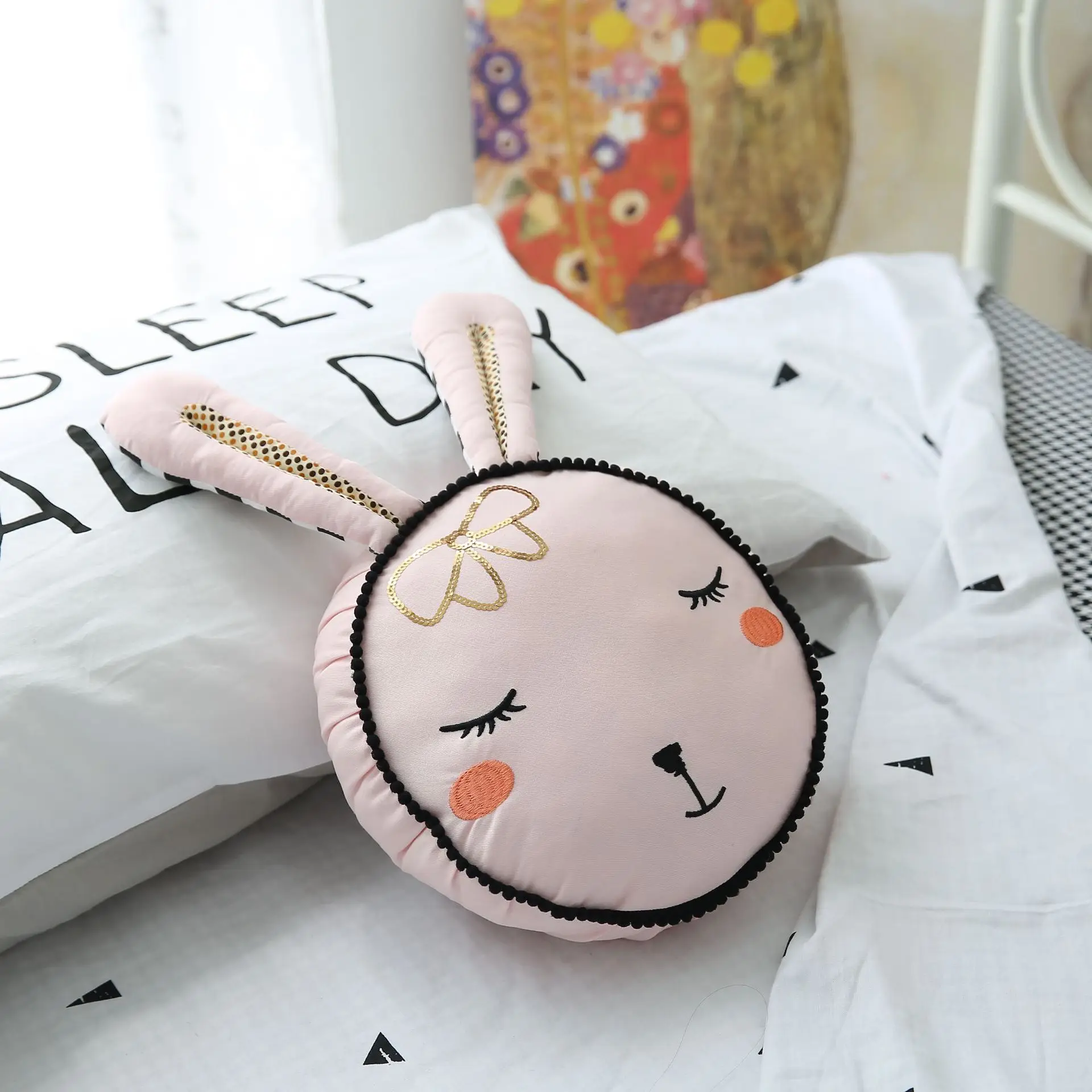 Подушка с животным кроликом для маленьких девочек детская подушка розовой