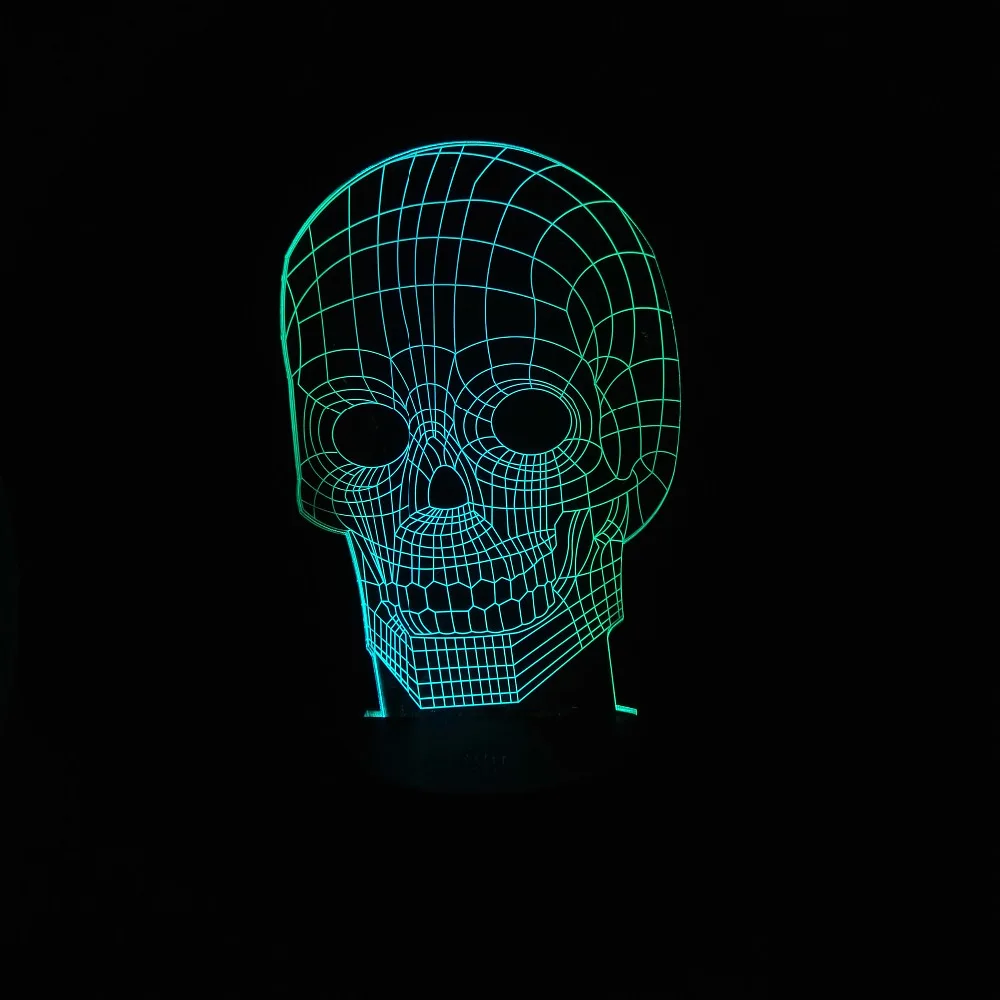Новинка крик ночного 3D видения атмосфера череп RGB ночные светильники сенсорный светодиодный гостиная/спальня стол/настольная лампа детская игрушка подарок