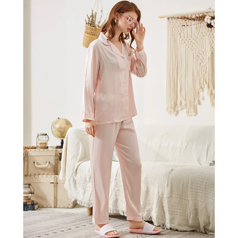 JRMISSLI Red Sleep Lounge Women Pajamas Sets Sexy Satin Sleepwear Silk 2 Pieces Pyjama Femme Pijama | Женская одежда