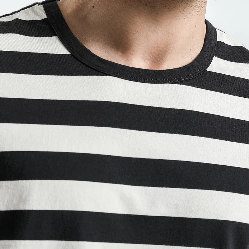 Simwood 2019 Новая летняя футболка Мужская модная полосатая с круглым вырезом мужские