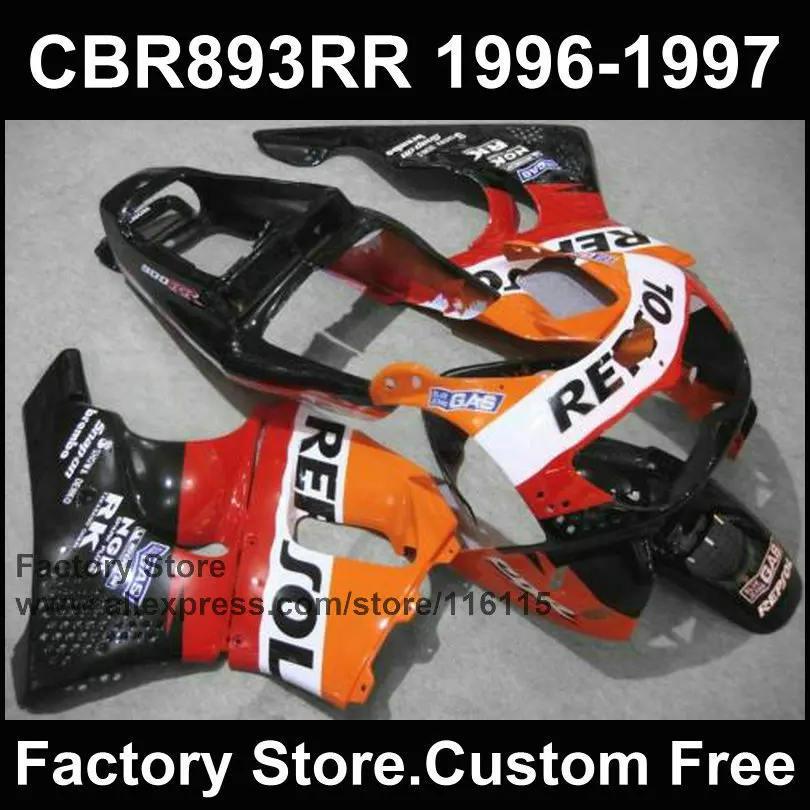 Запасные части для HONDA 1996 1997 CBR900RR CBR 893RR 96 97 fireblade repsol body 893 комплект обтекателей|fairing