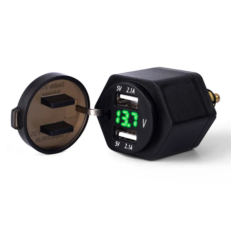 4.2A алюминиевый двойной USB мото Прикуриватель разъем для Hella/DIN вилка