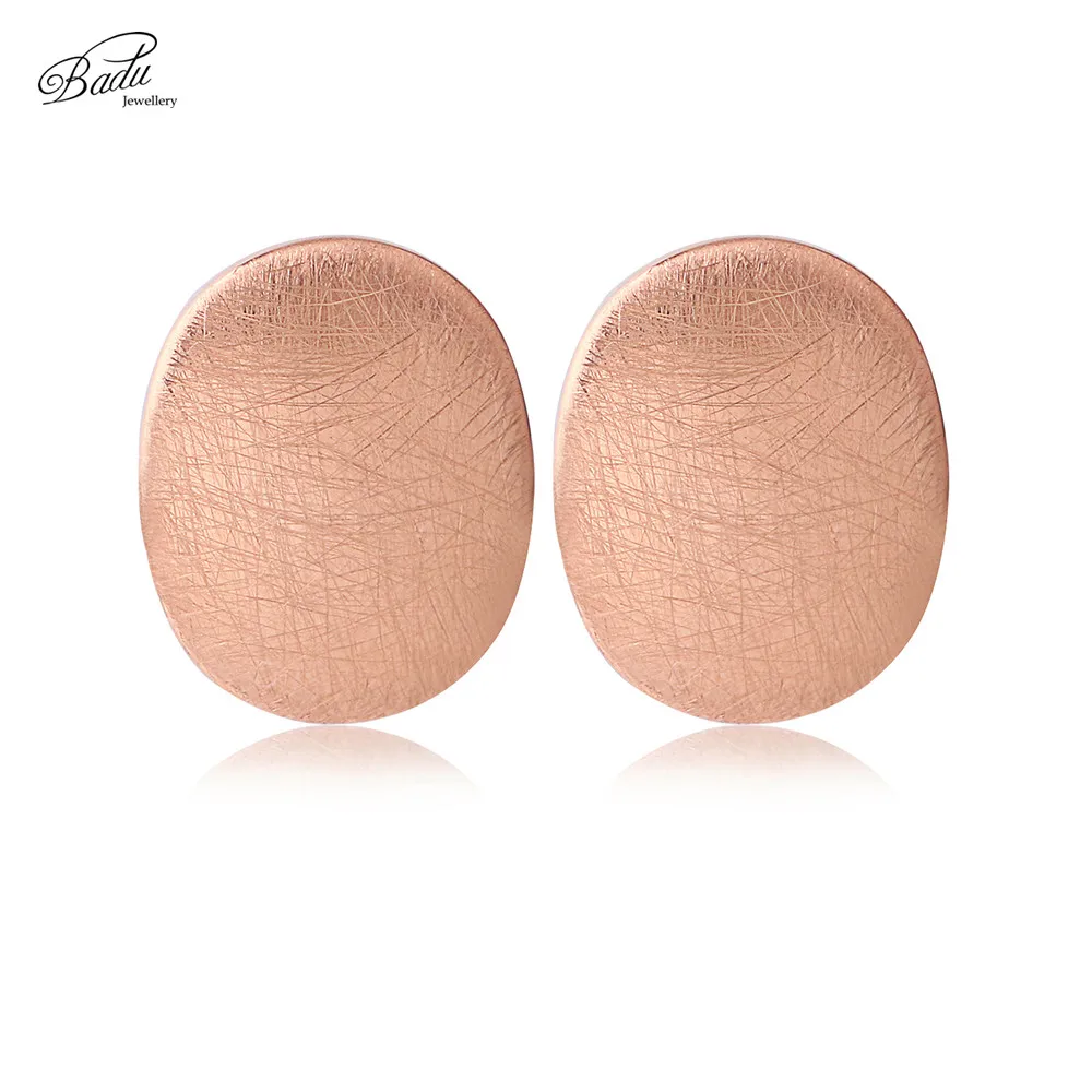 Женские серьги гвоздики Badu из матовой нержавеющей стали цвета розового золота