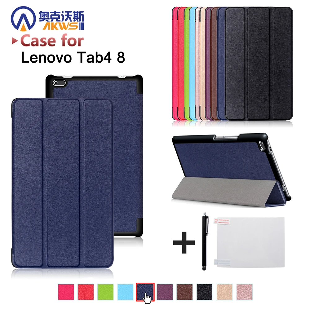 Для lenovo tab 4 8 дюймов планшет TB-8504F TB-8504N pu кожаный чехол для lenovo tab 4 8. 0 защитный чехол с подставкой+ подарок