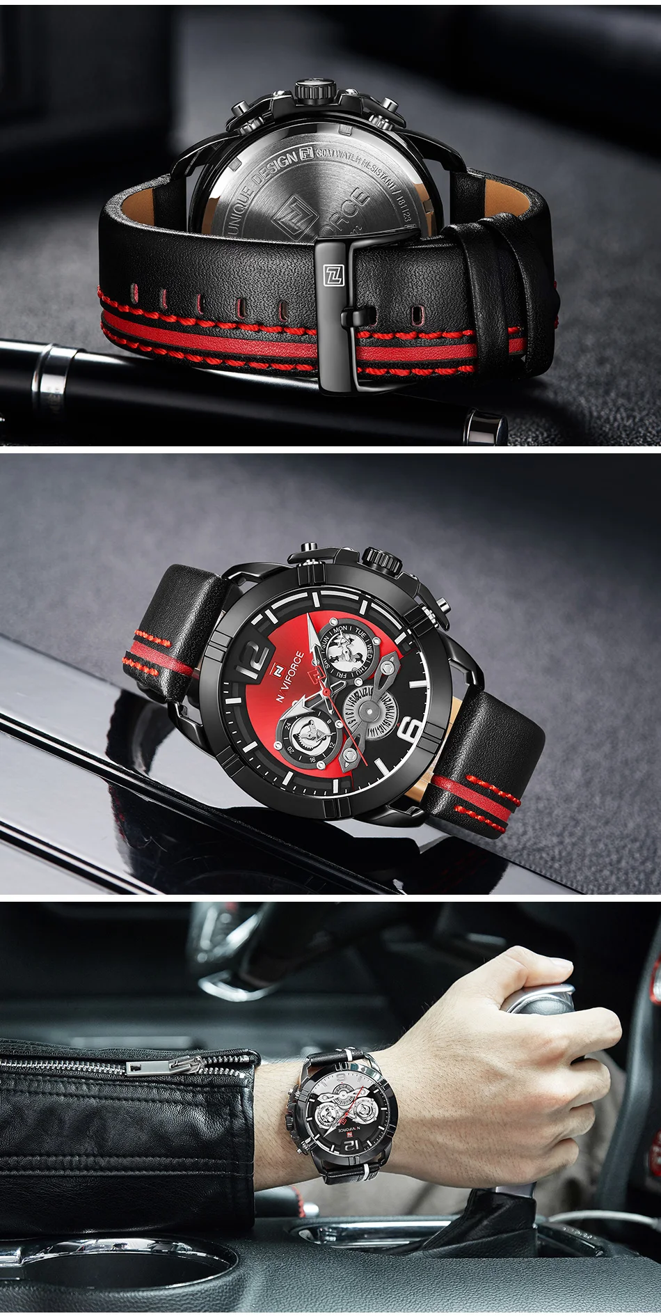 Relogio Masculino NAVIFORCE мужской роскошный бренд часов для мужчин s Военные Спортивные кварцевые часы мужские кожаные водонепроницаемые часы с календарем