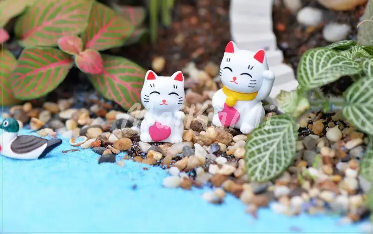 4 шт. каучуковые миниатюры Lucky Cat Сказочный Садовый Гном моховые террариумы
