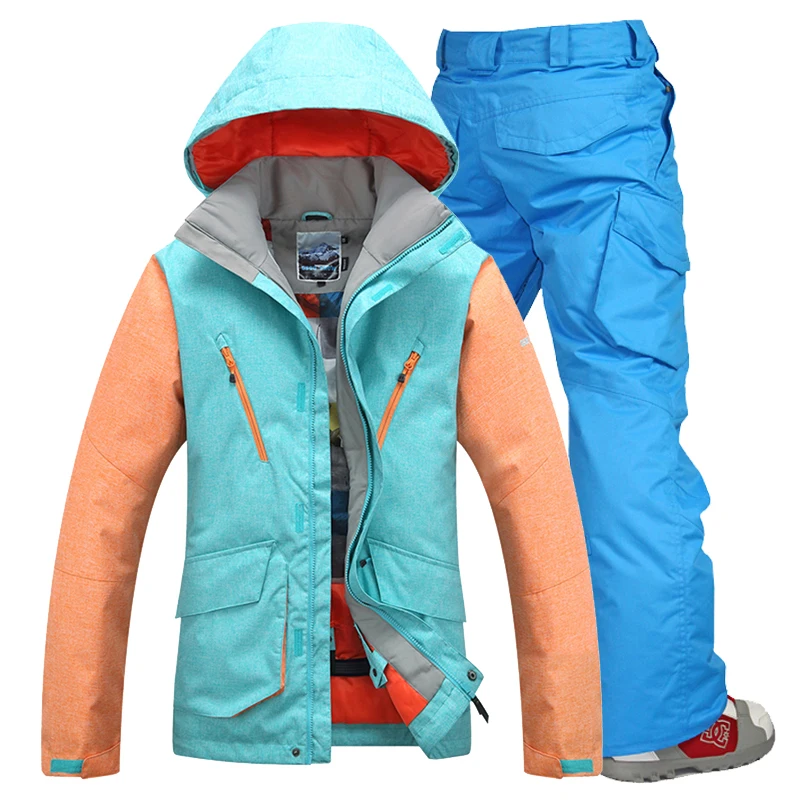 Gsou снег сноуборд куртка мужская Снежная одежда лыжная + брюки наборы