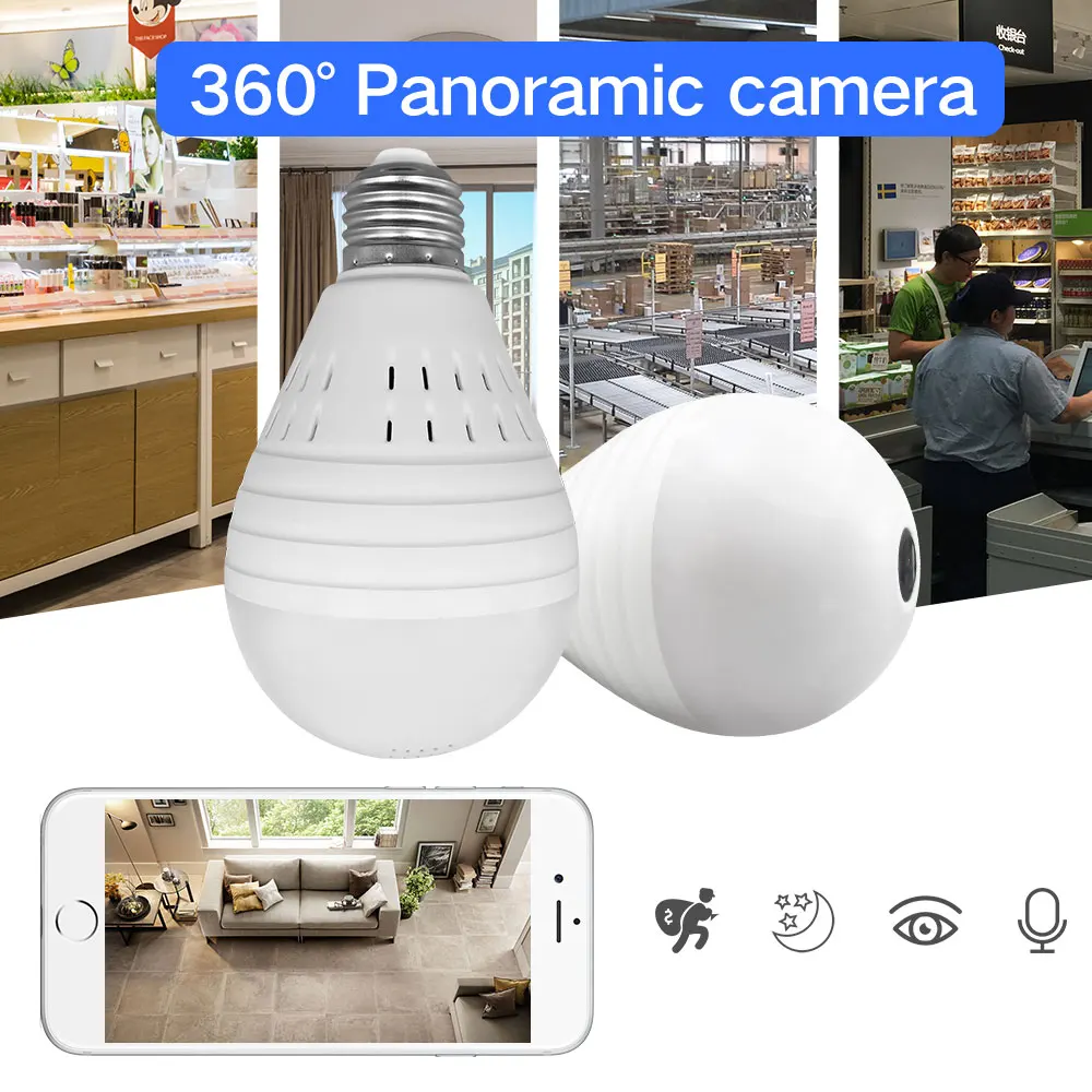 SDETER, 960 P, ламповый светильник, беспроводная ip-камера, 360 градусов, панорамная, рыбий глаз, камера видеонаблюдения, Wifi, P2P, камера обнаружения движения, IP