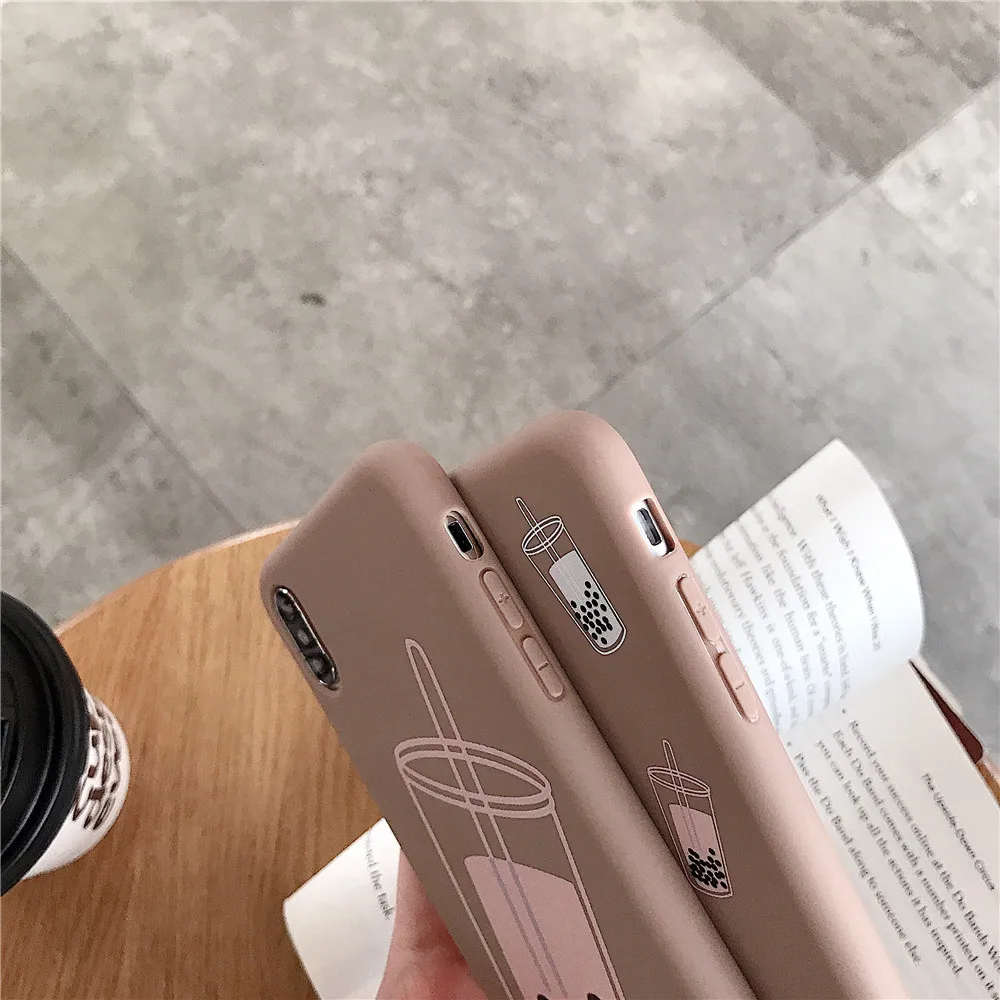 Силиконовый чехол с рисунком молочного чая для Apple iPhone 6 8 Plus s 7 X высокое качество