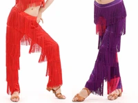 free shipping female adult children latin dance pants tassel salsa dance costumes fringe dance pants for kids