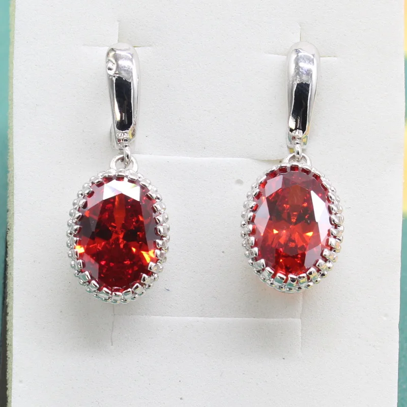 Fashion Women's 925 Silver Drop Earrings Korean Christmas With Stone Purple Crystal 2018 Daily Jewelry | Украшения и