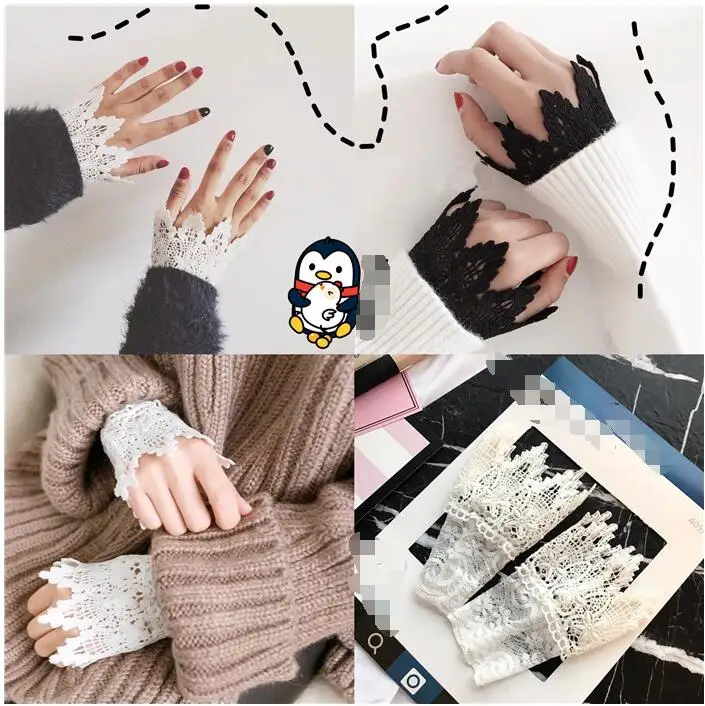 Черные кружевные перчатки в стиле стимпанк 1 шт.|lace gloves|black lace gloveslace black gloves |