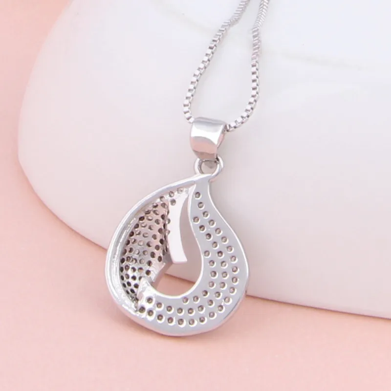 БЕЙЛИН Мода Кубического Циркония Ожерелья &amp Подвески Золото Серебро Тон Box Цепи