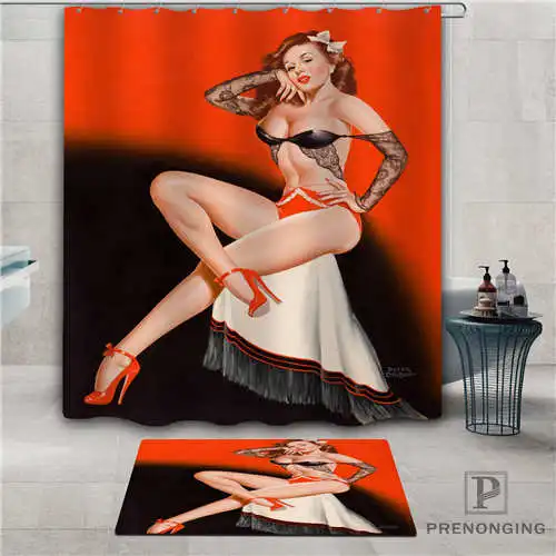 Индивидуальный pin up girl (1) водонепроницаемый занавеска для душа коврик дома ванной