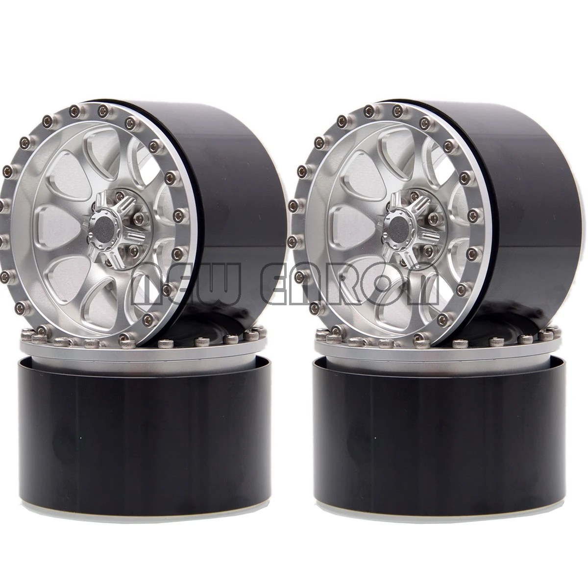 SILVER Новые ENRON 4 шт. алюминиевые 2," колесные диски для RC 1/10 гусеничный YETI SCX10 RR10 Wraith 90056 90053 90045 Traxxas TRX-4 км2 - Цвет: SILVER
