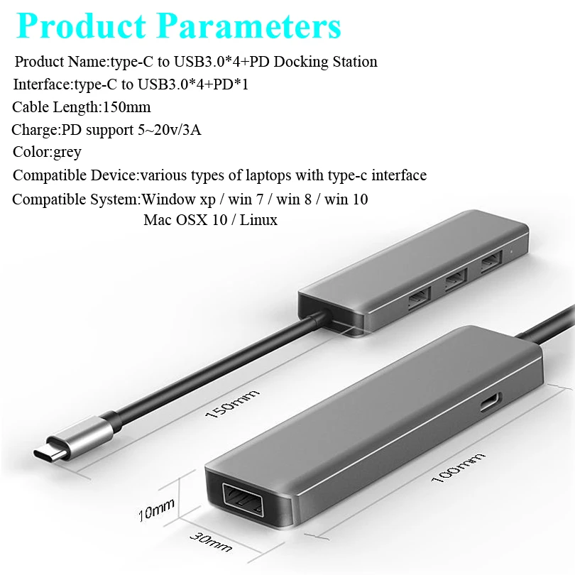 Многофункциональная док станция USB Type c для 3 0 RJ45 VGA адаптер MacBook Samsung Galaxy S8 S9 HUAWEI