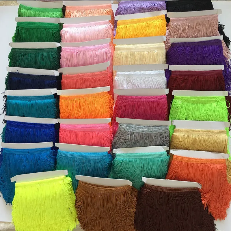 10 Yards/lot 15 Cm Polyester Tassel Fringe Encryption Double Thread Lace Trimming for Latin Dress Curtain Fabric Accessories Diy