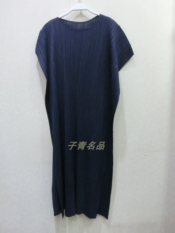 Changpleat 2018 New Loose women dress Miyak Pleated O-neck Solid Simple Large Size Summer Elastic Female Dresses Fashion Tide | Женская