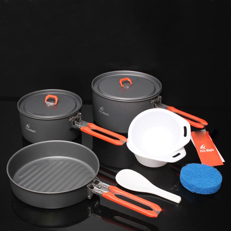 

Fire Maple 2-3 Person Camping Cooking Set Pannikin Medium Pot Frying Pan Outdoor Camping Hiking Picnic Cutlery Set Feast 3