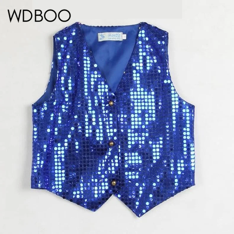 WDBOO джазовый жилет для мальчиков детская блестящая одежда костюм выступления