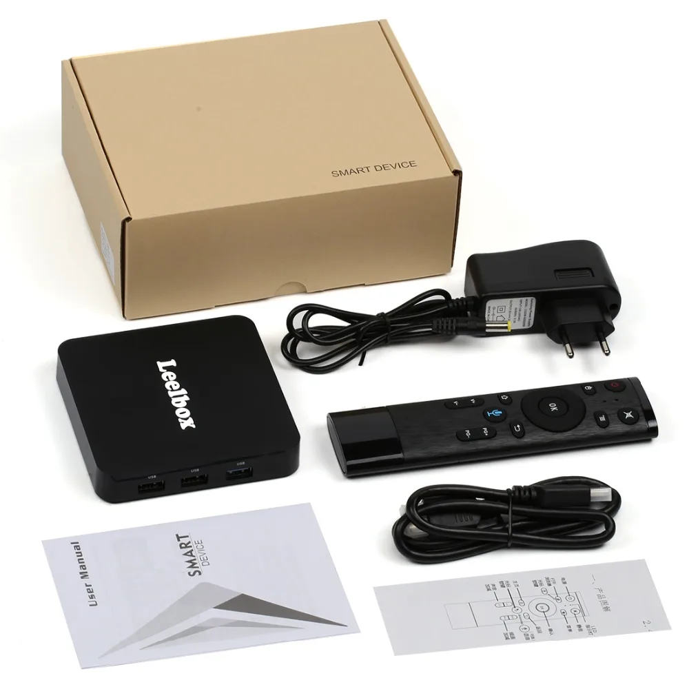 Leelbox новая ТВ-приставка Android 8 1 с голосовой Управление Rockchip RK3328 1080 P 4 К H.265 2 г/5 г