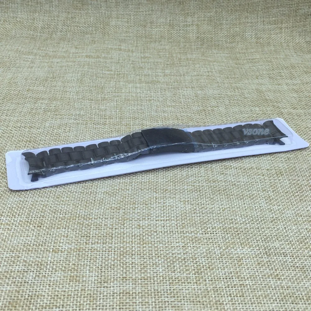 Черный ремешок для часов с изогнутым концом застежка из нержавеющей стали