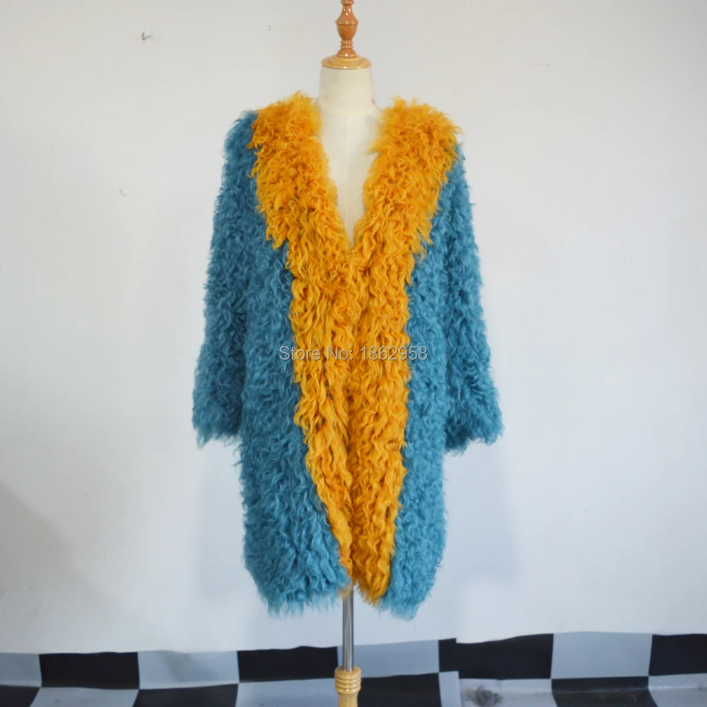 Sj473 02 Fashion Show 2018 Роскошные ягненка вязать Для женщин Меховая куртка|lamb knitting|knitted fur