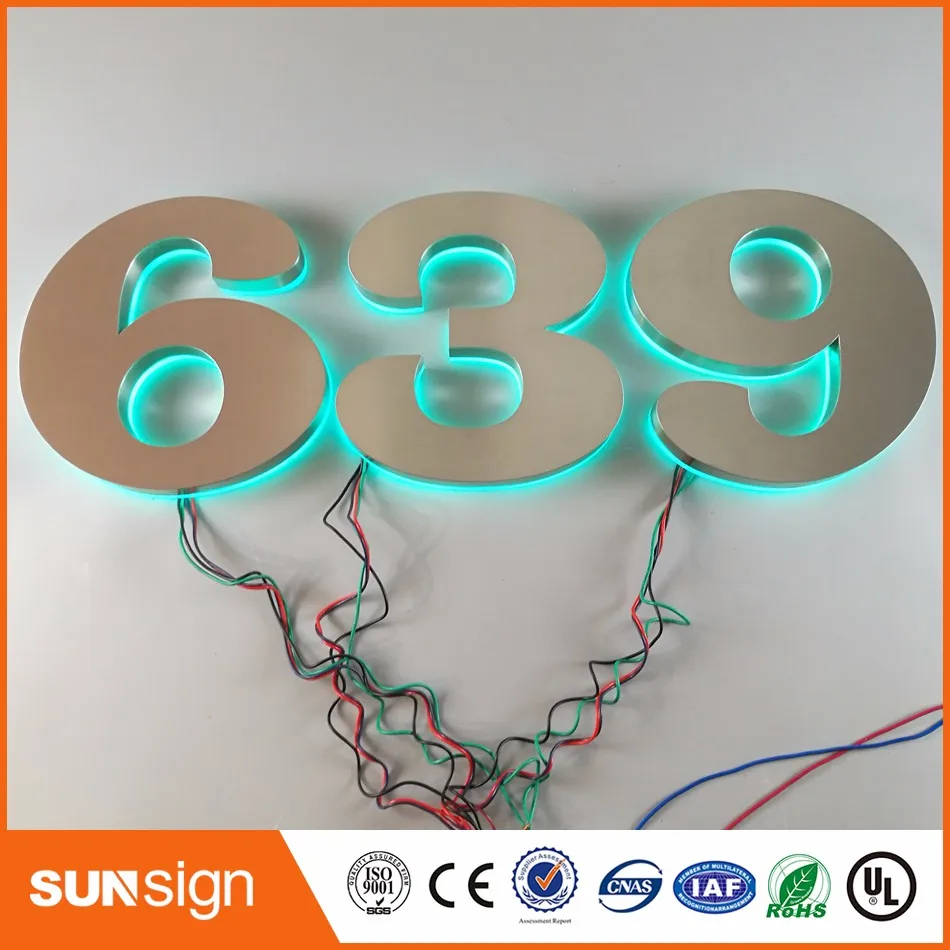 H 40 см оптовая продажа номер дома светодиодный отеля светодиодные буквы с