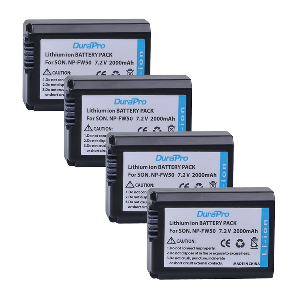 4 шт. батарея DuraPro NP FW50 NPFW50 для Sony Alpha A33 A35 A37 SLT A37K A37M A55|npfw50 battery|battery for sonynp fw50 |