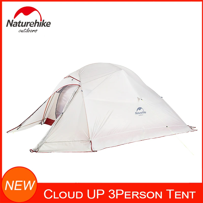 

NatureHike Ultralight 3 Person Camping Tent Professional 20D Silnylon Tent 210T Ripstop Fabric Double Layer Backpacking Tents