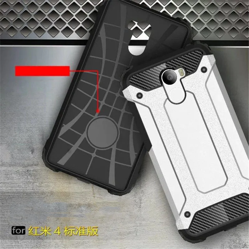 Beworlder For Xiaomi Redmi 4 Case ShockProof Armor Phone Cases Heat Disspation Dual Protection TPU And PC Back Cover |