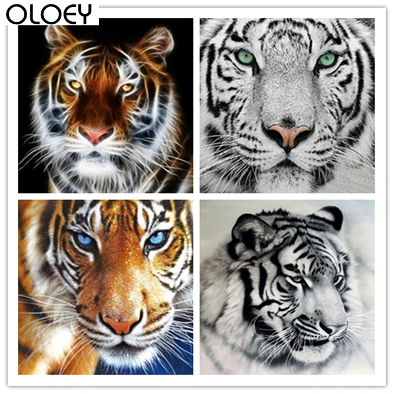 Полная квадратная дрель животное картина из бисера с изображением тигра 5D