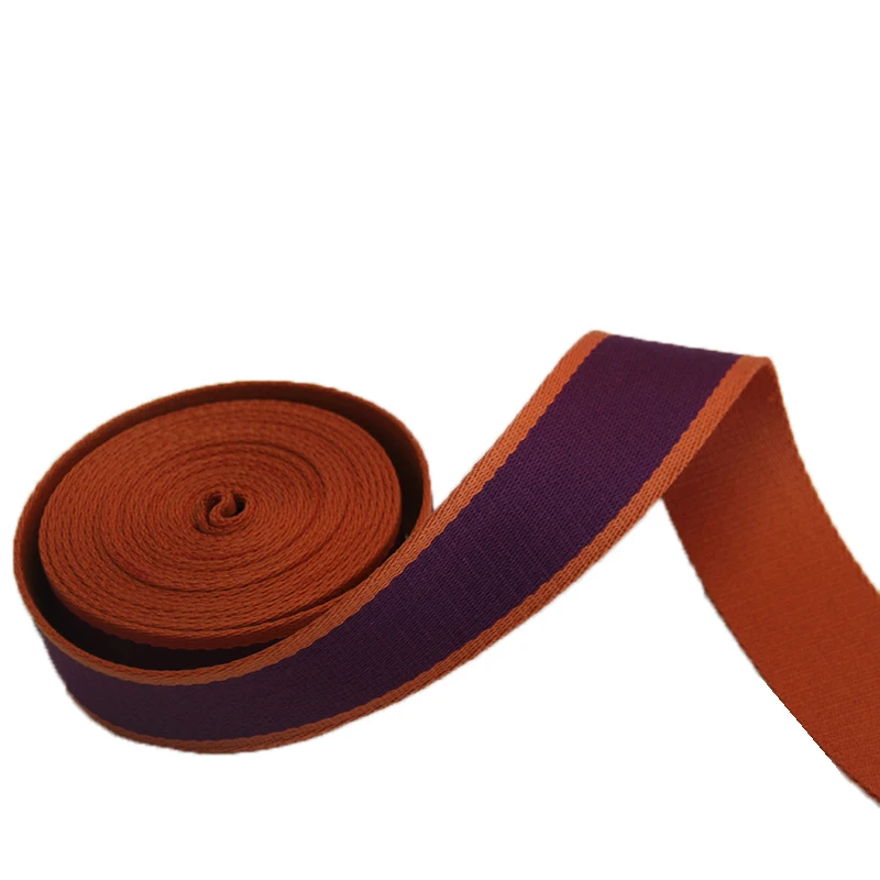 High Quality Polyester 2 Inch Wide 2MM Thickness For Brand Bag Strap Webbing Purple/Orange Color Sale |