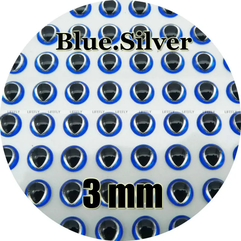 3 мм 3D синий. Серебристый рычаг падения зрачка/оптовая продажа 800 мягких