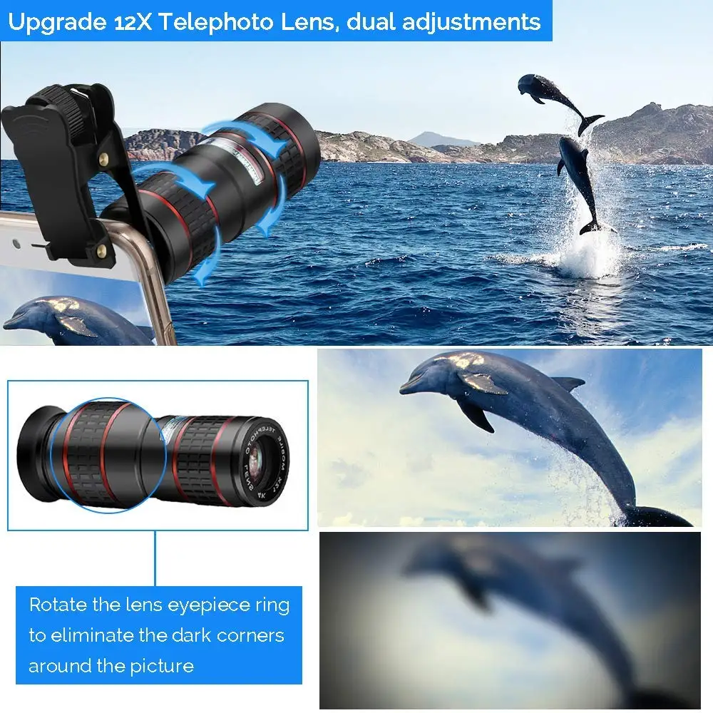 Фото камеры телефона с DSLR объективом: 12X телефото зумом + 0.36X широкоугольный Супер
