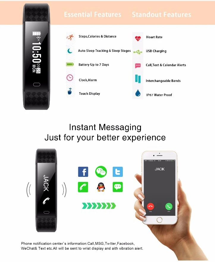 Bounabay Bluetooth Smart спортивные часы браслет для женщин Оригинальные женские Lady