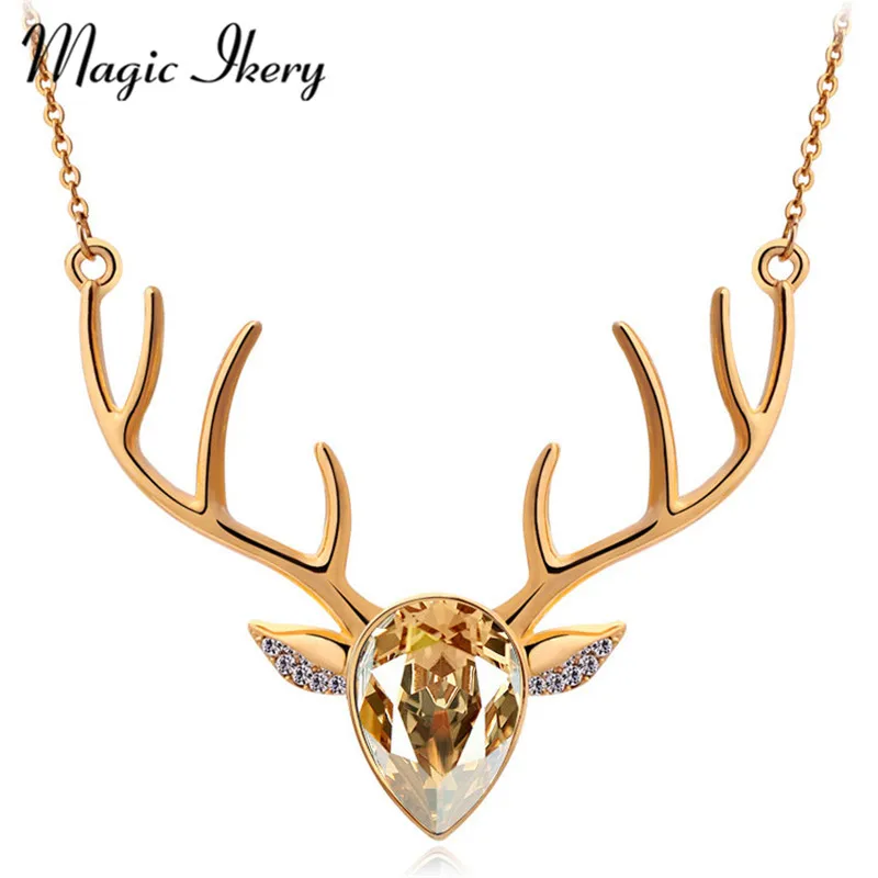 Magic Ikery рождественские подарки модные ювелирные изделия Золотой Цвет Кристалл