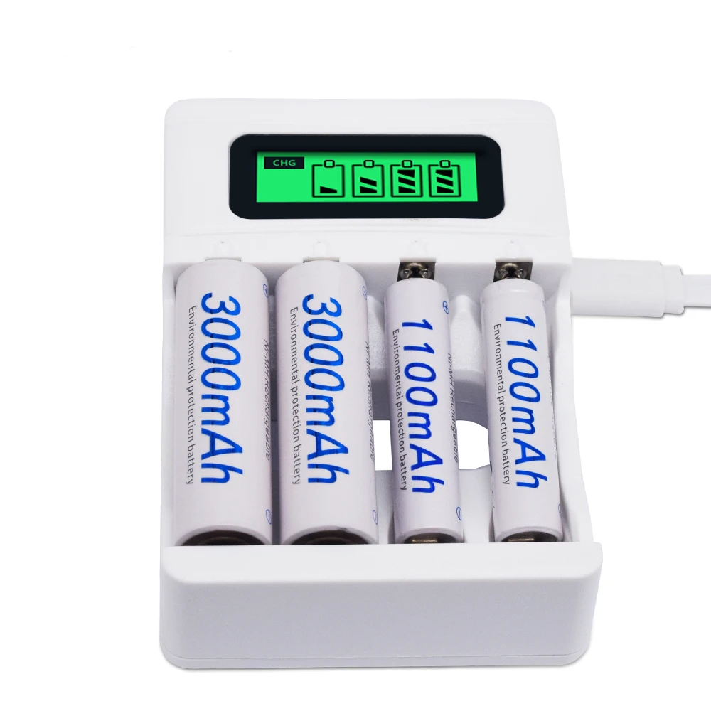 Интеллектуальное зарядное устройство с 4 слотами USB и ЖК-дисплеем для