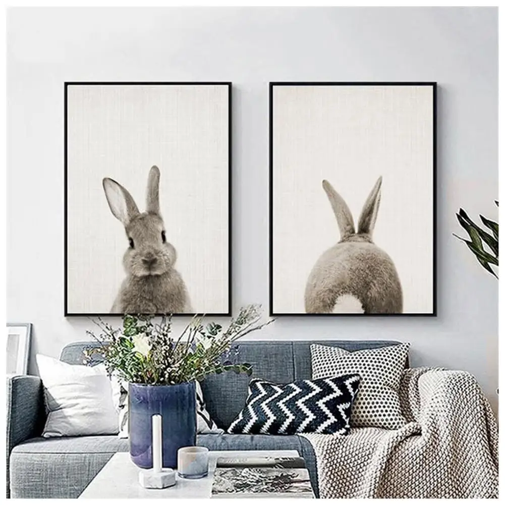 CC в скандинавском стиле животное милый кролик декоративная живопись простая