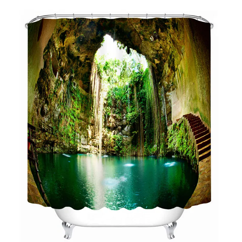 

Latest Bathroom Products Landscape Scenery 3d Printing Shower Curtains Bathroom Curtain Waterproof Accessories Bath Curtain