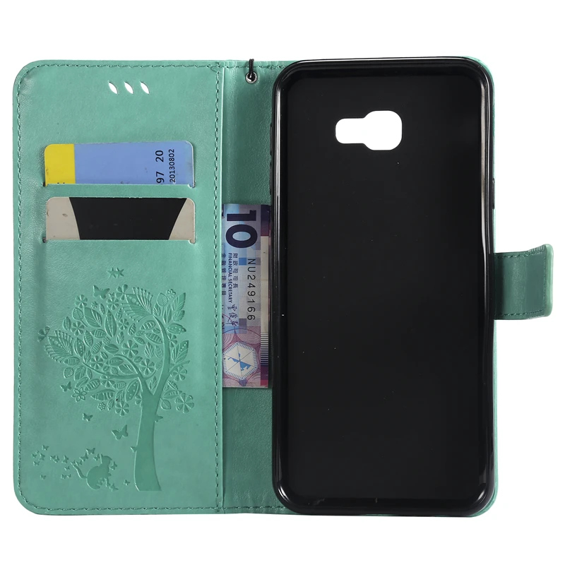 Filp искусственная кожа + силиконовый чехол бумажник для Coque samsung Galaxy J4 премьер J415