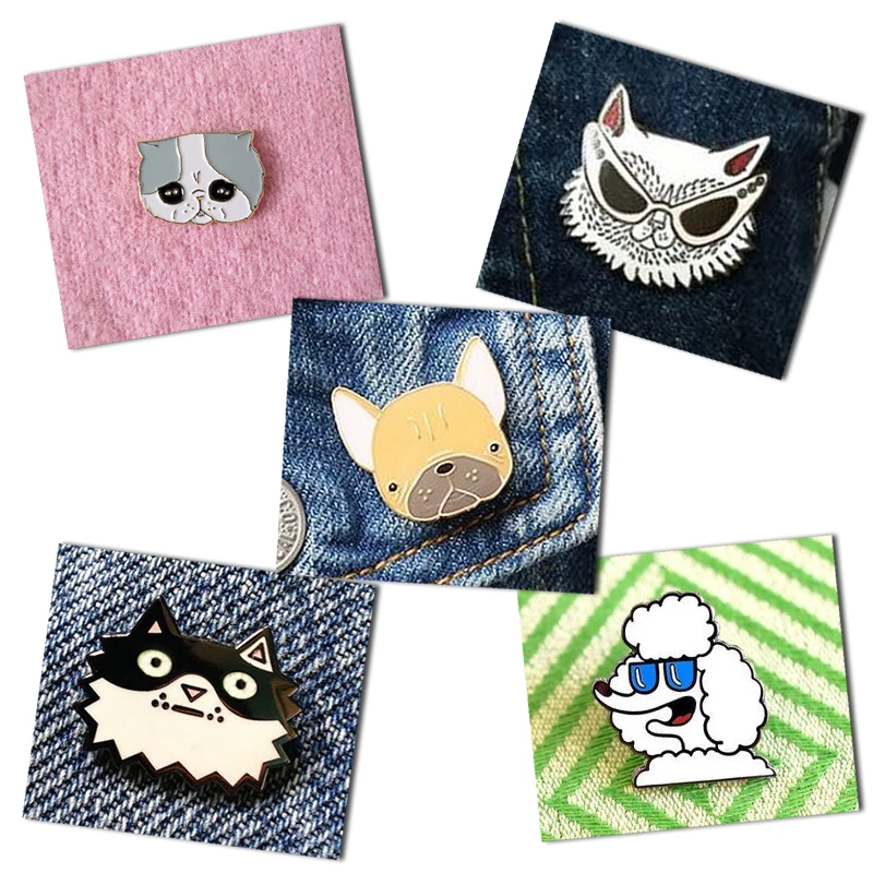 1 шт. популярная креативная мультяшная милая собака рубашка корсаж значок на