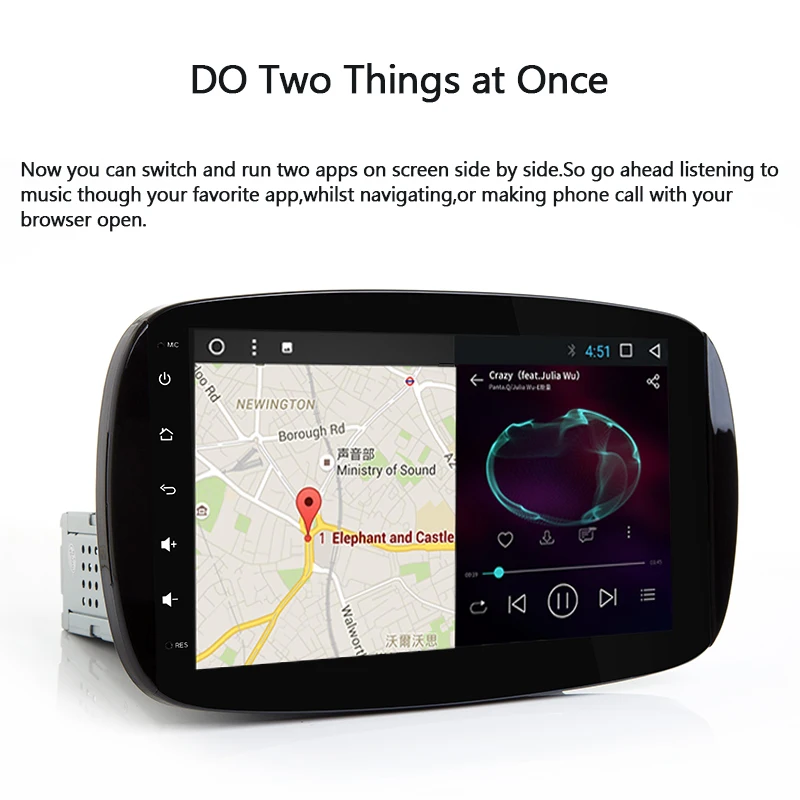 9 &quotAndroid 8 0 автомобильный проигрыватель с радио и GPS для BENZ Smart Fortwo W453 2014 2018 4 + 32 ГБ DAB