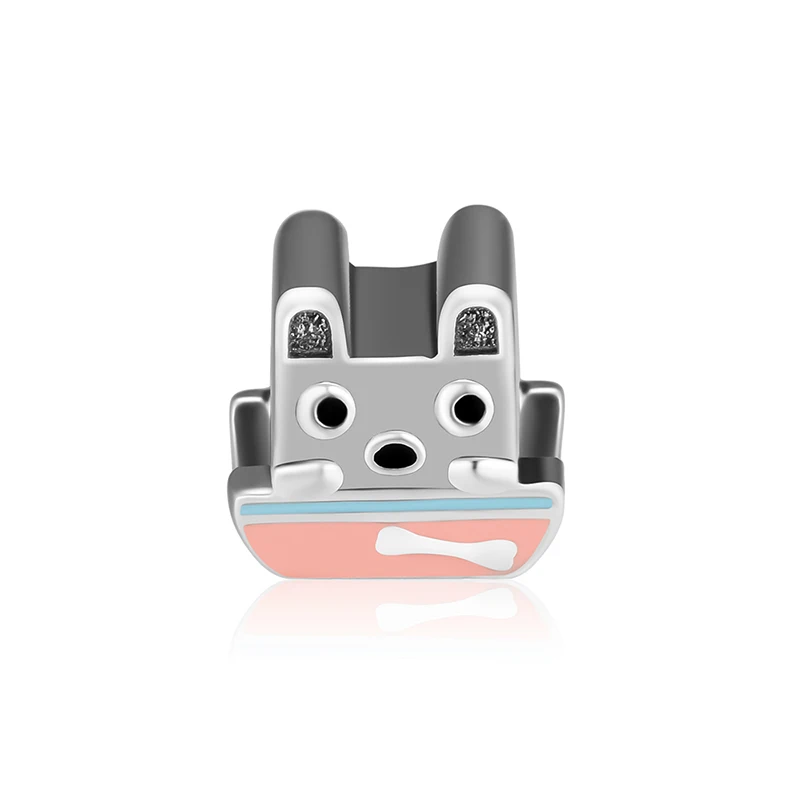 

Fits Pandora Charms Bracelets Cat bowl Beads 100% 925 Sterling Silver Jewelry Free Shipping DIY Making