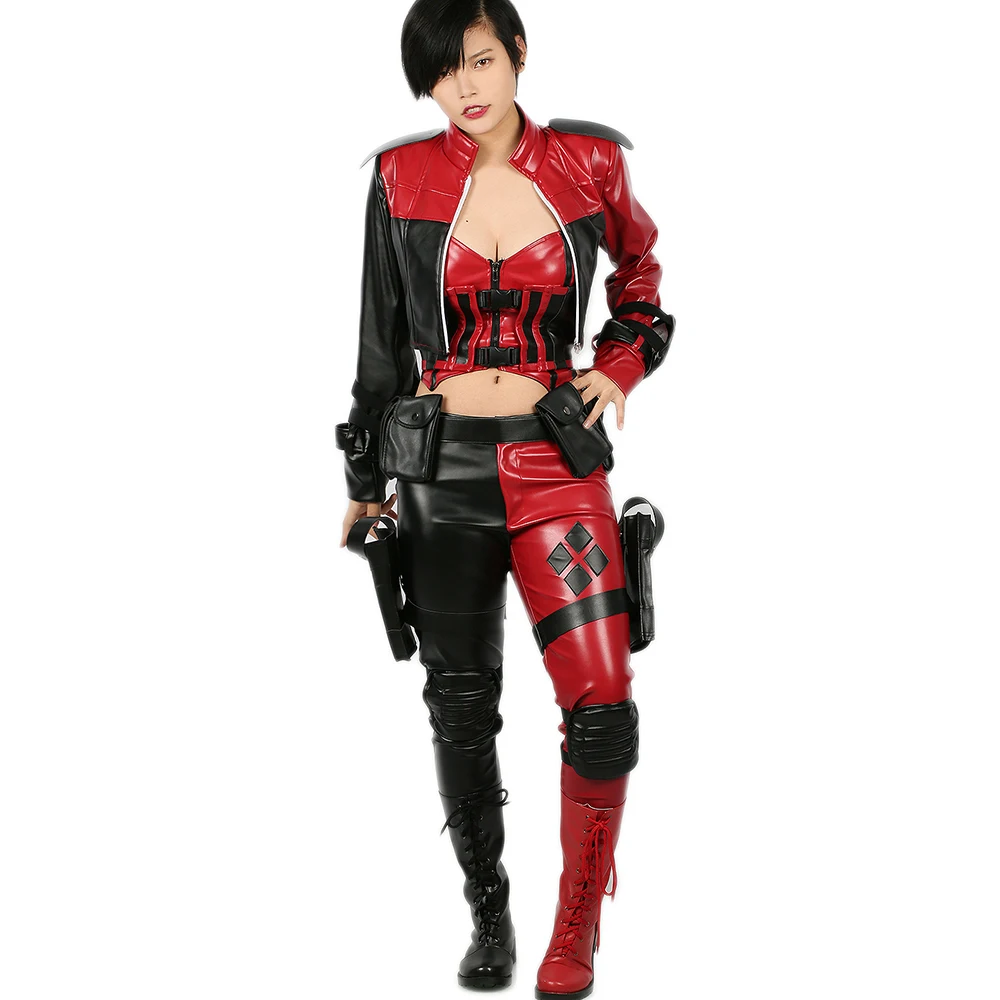 XCOSER костюмы Injustice 2 косплей костюм сексуальная леди из искусственной кожи полный комплект одежды Хэллоуин костюм для женщин взрослых Размер