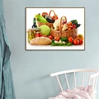 Кухонный декор, картина для еды, искусственная клубника, рисунок, квадратный декор, Современная печать в салоне