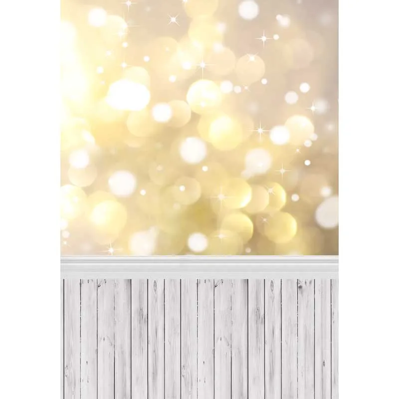 

5x7ft Yellow Orange Bokeh Spots Wood Floor Custom Washable No Wrinkle Banner Photo Studio Background Backdrop Polyester Fabric