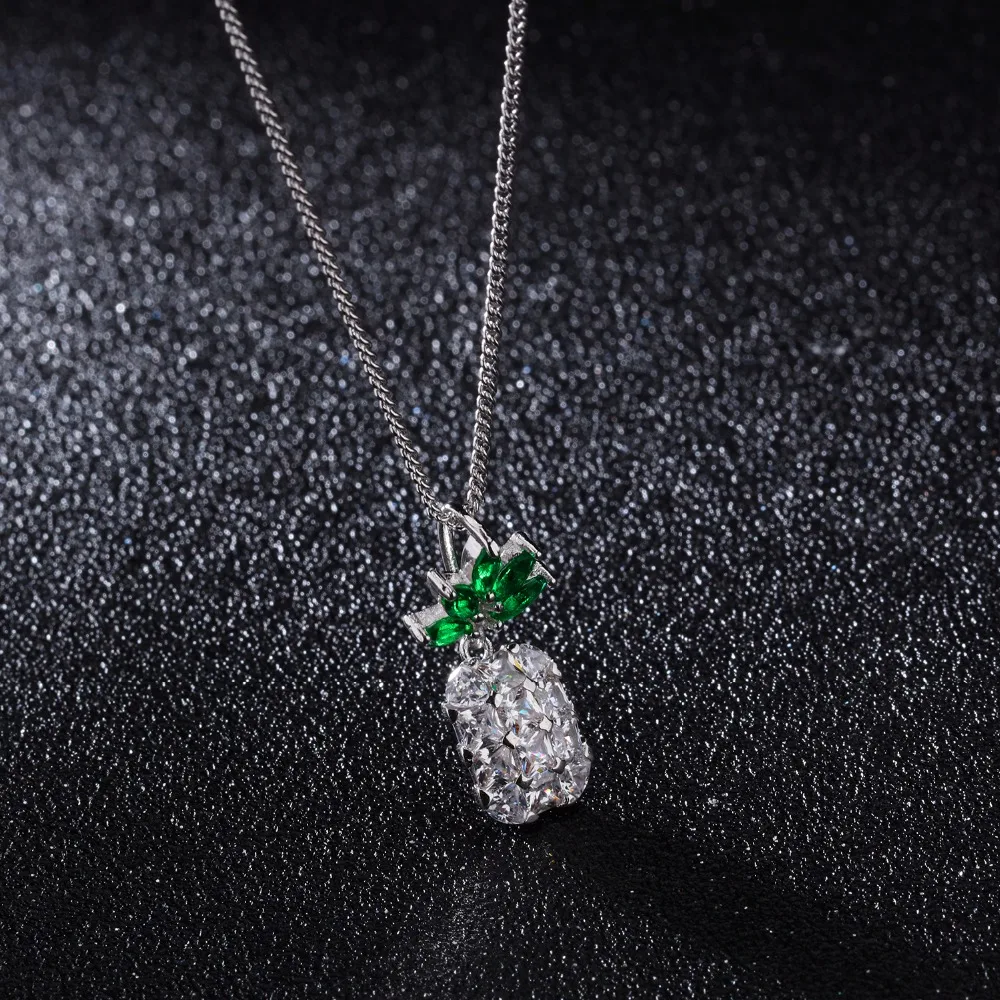 2018 модный бренд люблю красный розовый кристалл ананас фруктов Еда Цепи Подвески