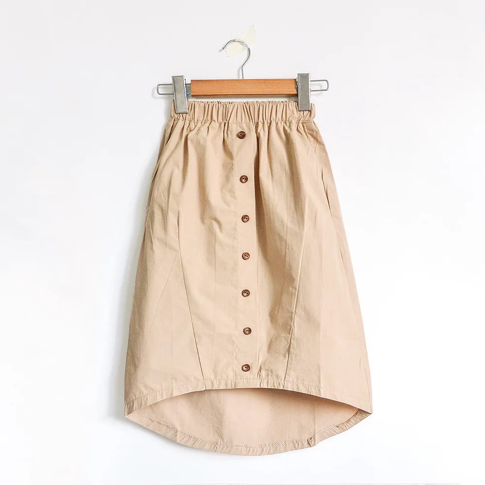 2019 г. Брендовые дизайнерские детские юбки для девочек Однотонные однобортные